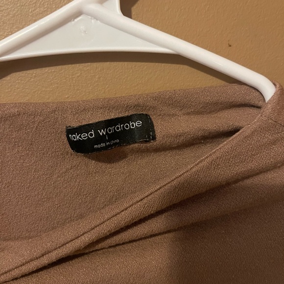 Naked Wardrobe Camel color bodysuit - Picture 4 of 7